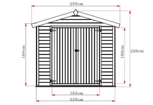 Ξύλινη αποθήκη κήπου 225 x 225εκ. 226(Y) x 225 x 225εκ.