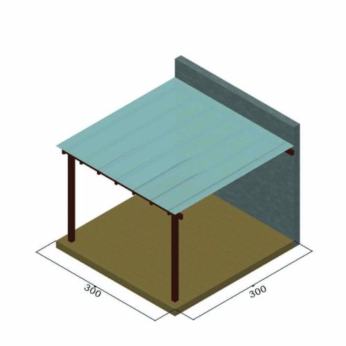 Πέργκολα με πολυκαρμπονικό απο τοίχο 400 x 400εκ.