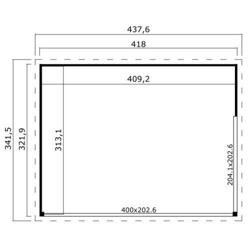 Ξύλινο σπίτι Ιόλη 322 x 418εκ. (2συσκευασίες) box