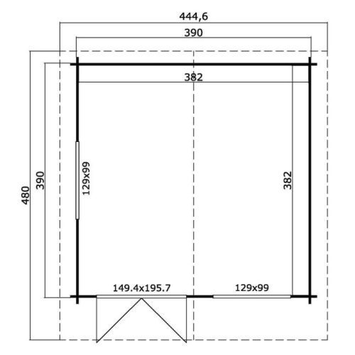 Ξύλινο σπίτι Καλλιόπη 410 x 410εκ.