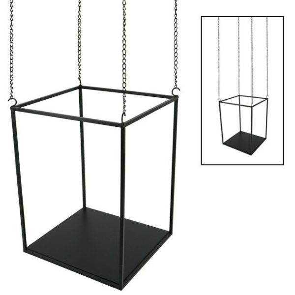 ΜΕΤΑΛΛΙΚΟ ΚΡΕΜΑΣΤΟ ΣΤΑΝΤ - ΜΑΥΡΟ / 4 ΑΛΥΣΙΔΕΣ 30x40cm