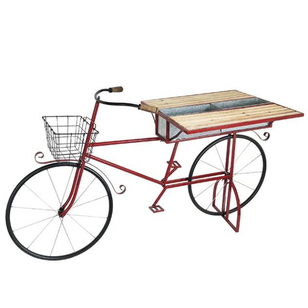 ΜΕΤΑΛΛΙΚΟ/ΞΥΛΙΝΟ ΠΟΔΗΛΑΤΟ ΣΤΑΝΤ ΚΟΚΚΙΝΟ-ΜΑΥΡΟ ΜΕ 3 ΓΛΑΣΤΡΟΘΗΚΕΣ 180x70x99cm