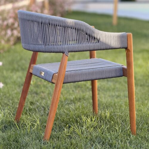 premium-καρέκλα-teak-με-γκρι-σχοινιά Premium Καρέκλα Teak με Γκρι Σχοινιά