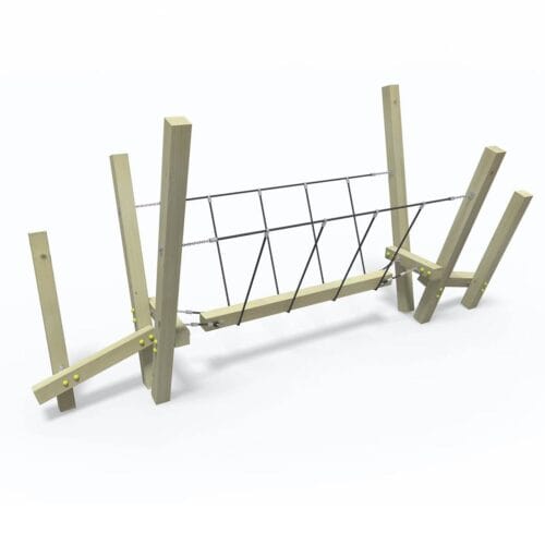 Ξύλινη παιδική χαρά - Freestanding Ανθεκτική ξύλινη παιδική χαρά με ελεύθερη στήριξη, ιδανική για εξωτερικούς χώρους παιχνιδιού.