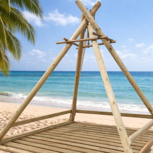 ξυλινη-σκηνη-teepee-με-κρεβατι-10-99024 Ξύλινη Σκηνή Παραλίας με Κρεβάτι