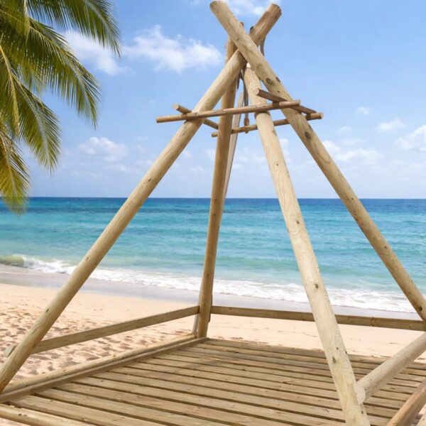 ξυλινη-σκηνη-teepee-με-κρεβατι-10-99024 Ξύλινη Σκηνή Παραλίας με Κρεβάτι