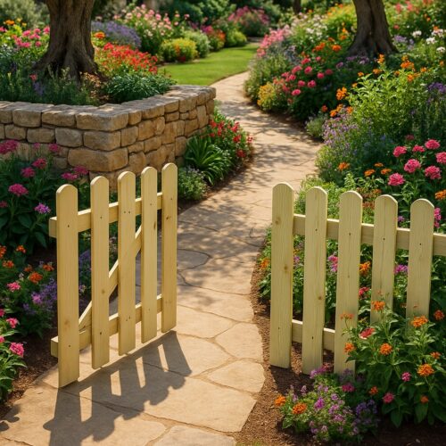 ξύλινη-πόρτα-φράχτη-κήπου-premium-80x100εκ Ξύλινη Πόρτα Φράχτη Κήπου PREMIUM 80x100εκ