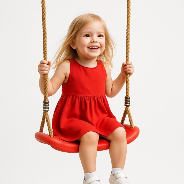 Παιδική Κούνια Πλαστική με Σχοινί -  Κόκκινη