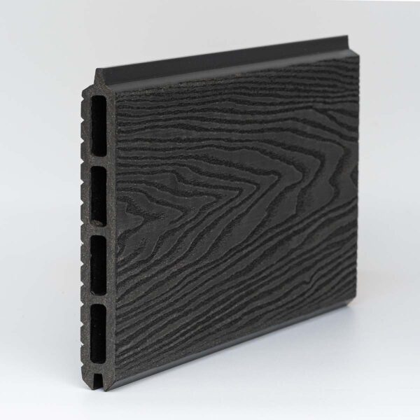 Σανίδα πάνελ WPC 3D 2 x 16 x 180εκ. - γκρι σκούρο