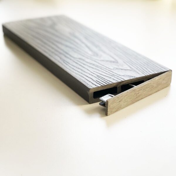 Τάπα περίφραξης WPC 3D wood 2 x 12εκ. - γκρι ανοιχτό