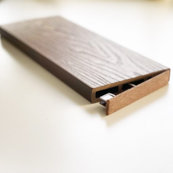 Τάπα περίφραξης WPC 3D wood 2 x 12εκ. - καφέ