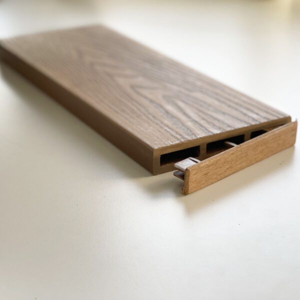 Τάπα περίφραξης WPC 3D wood 2 x 12εκ. - καφέ ανοιχτό