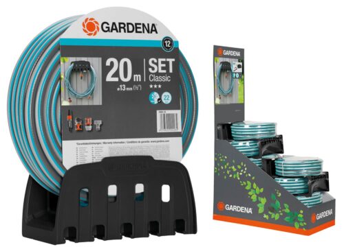 Λάστιχο Gardena Classic 1/2"- 20m - Σετ με κρεμάστρα & συνδέσμους OGS