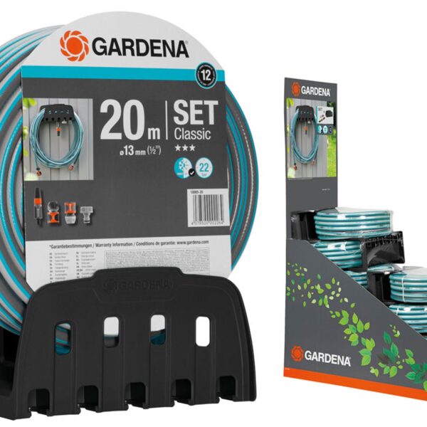 Λάστιχο Gardena Classic 1/2"- 20m - Σετ με κρεμάστρα & συνδέσμους OGS