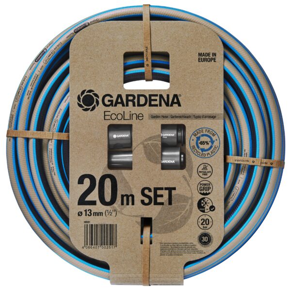 Λάστιχο Gardena Ecoline 1/2" - 20m σετ με συνδέσμους & ακροφύσιο