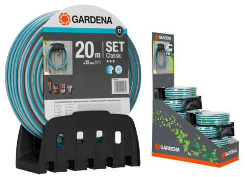Λάστιχο Gardena Classic 1/2"- 20m - Σετ με κρεμάστρα & συνδέσμους OGS