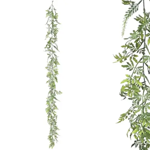 Γιρλαντα πρασιναδασ με λευκα ανθακια - υ150cm 3/36κιβ