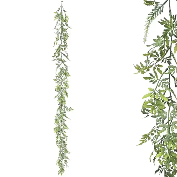 Γιρλαντα πρασιναδασ με λευκα ανθακια - υ150cm 3/36κιβ