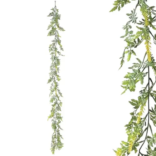 Γιρλαντα πρασιναδασ με κιτρινα ανθακια - υ150cm 3/36κιβ