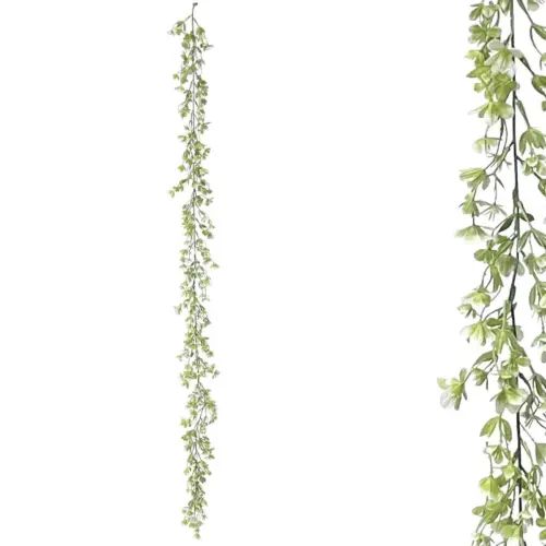 Γιρλαντα πρασιναδασ με λευκα ανθακια - υ150cm 3/36κιβ