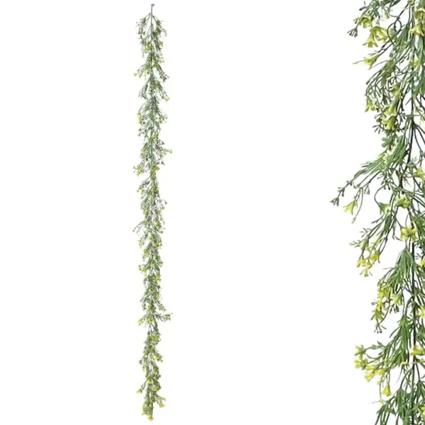 Γιρλαντα πρασιναδασ με κιτρινα ανθακια - υ180cm 3/36κιβ
