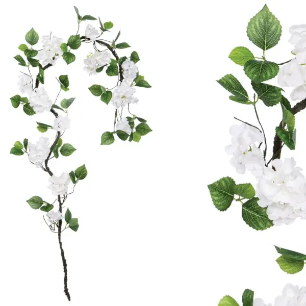 Γιρλαντα λευκη ορτανσια x18 ανθη - υ240cm 120/κιβ