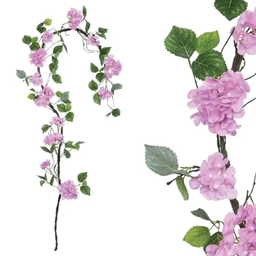 Γιρλαντα λιλα ορτανσια x18 ανθη - υ240cm 120/κιβ