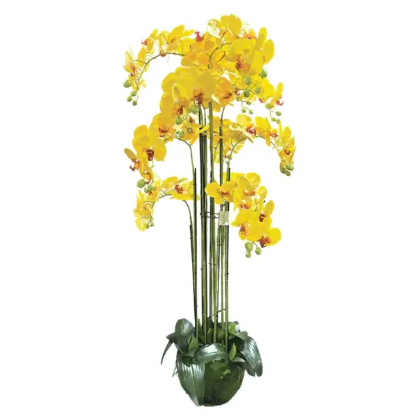 Φυτο ορχιδεα κιτρινα ανθη real touch - υ135cm 1/kib