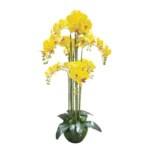 Φυτο ορχιδεα κιτρινα ανθη real touch - υ118cm 1/kib