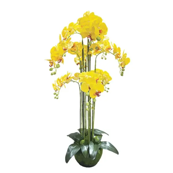 Φυτο ορχιδεα κιτρινα ανθη real touch - υ118cm 1/kib