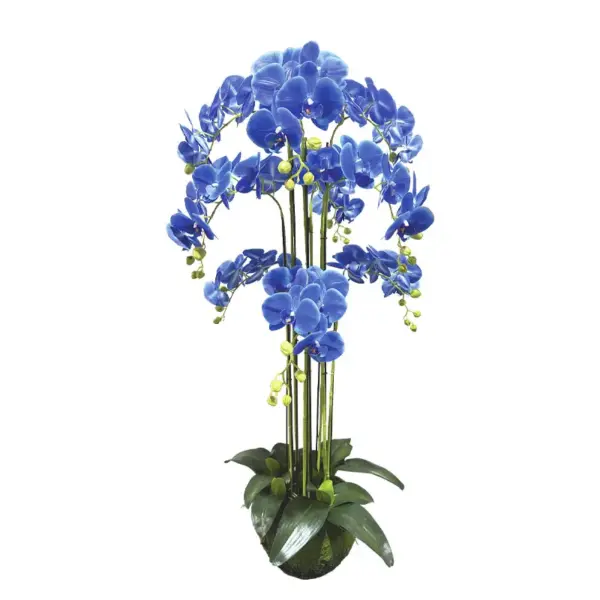 Φυτο ορχιδεα μπλε ανθη real touch - υ118cm 1/kib