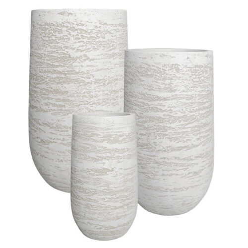 Κασπω fiber clay σετ/3 λευκο-εκρου ψηλο στρογγυλο - 1/κιβ