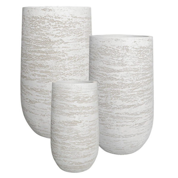 Κασπω fiber clay σετ/3 λευκο-εκρου ψηλο στρογγυλο - 1/κιβ