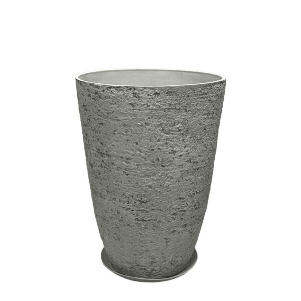 06-10002-M Stone polyresin κασπω με πιατο γκρι φθαρμενοσ βραχοσ μεσαιο - φ43x60cm