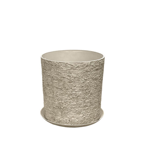 Stone polyresin κασπω με πιατο μπεζ παλαιωμενο φιλντισι μεσαιο - φ35x36cm
