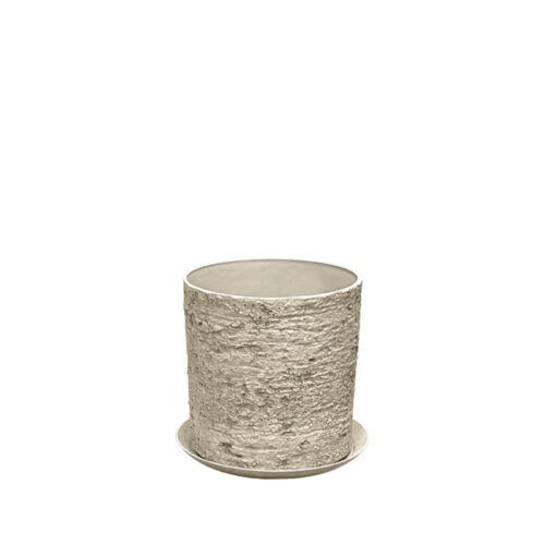 Stone polyresin κασπω με πιατο μπεζ παλαιωμενο φιλντισι μικρο - φ28x28cm