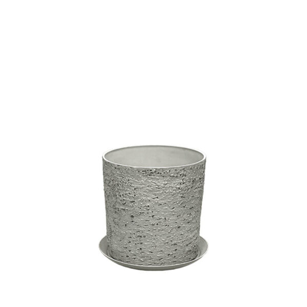 06-10004-S Stone polyresin κασπω με πιατο γκρι φθαρμενοσ βραχοσ μικρο - φ28x28cm