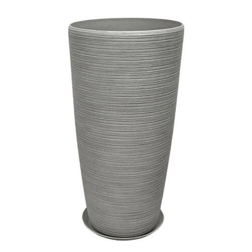 Stone polyresin κασπω με πιατο γκρι μεγαλο - φ40x75.5cm