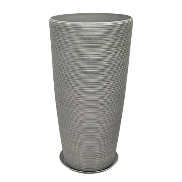 06-10006-L Stone polyresin κασπω με πιατο γκρι μεγαλο - φ40x75.5cm
