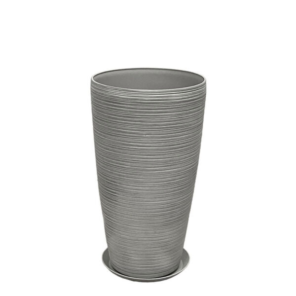 06-10006-M Stone polyresin κασπω με πιατο γκρι μεσαιο - φ32x58cm