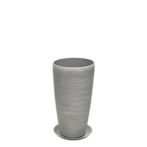 Stone polyresin κασπω με πιατο γκρι μικρο - φ23x42cm