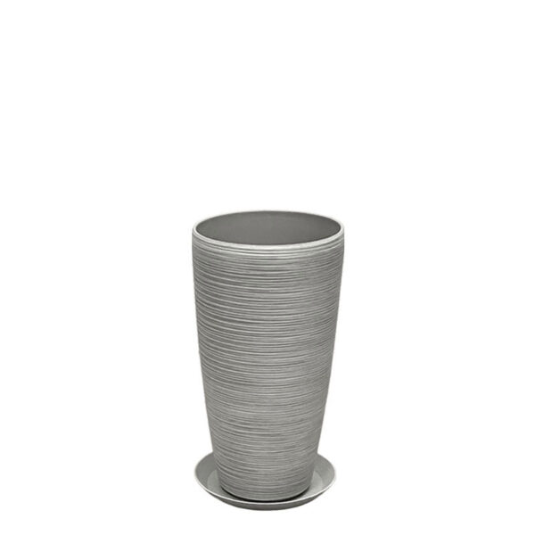 06-10006-S Stone polyresin κασπω με πιατο γκρι μικρο - φ23x42cm