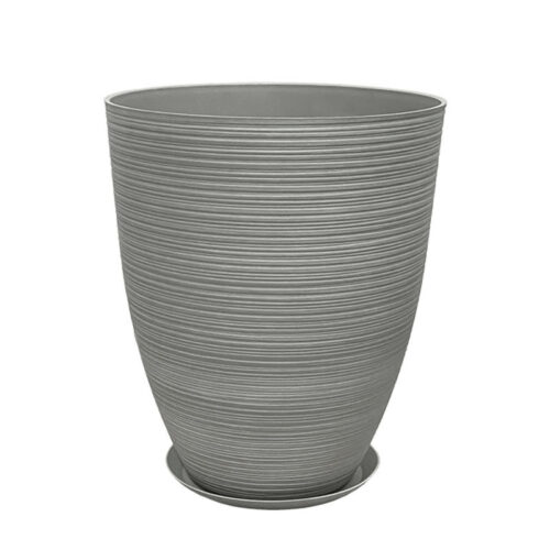 Stone polyresin κασπω με πιατο γκρι μεγαλο - φ43x52.5cm