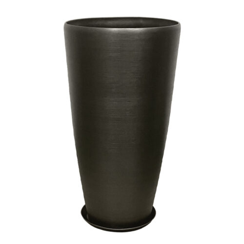 Stone polyresin κασπω με πιατο γκρι οψιδιανου μεγαλο - φ40x75.5cm