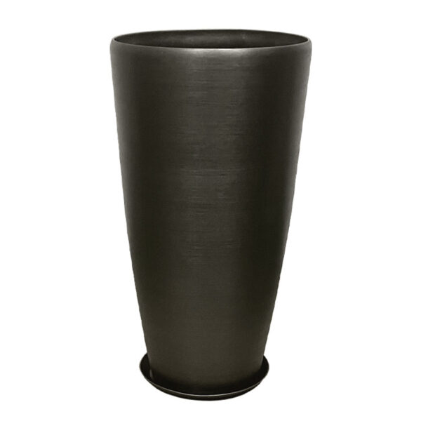 06-10008-L Stone polyresin κασπω με πιατο γκρι οψιδιανου μεγαλο - φ40x75.5cm