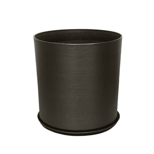Stone polyresin κασπω με πιατο γκρι οψιδιανου μεγαλο - φ43x43.5cm