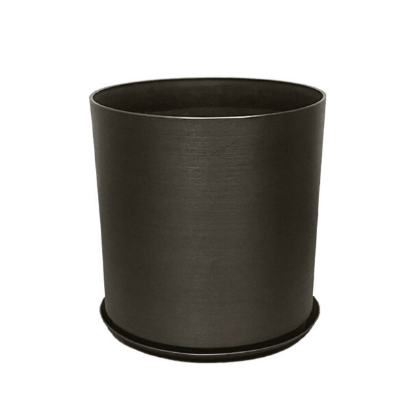06-10009-L Stone polyresin κασπω με πιατο γκρι οψιδιανου μεγαλο - φ43x43.5cm