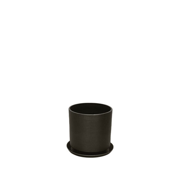 06-10009-XS Stone polyresin κασπω με πιατο γκρι οψιδιανου μινι - φ21x21.8cm
