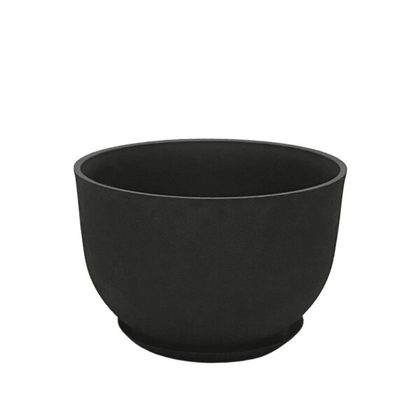 06-10016-M Stone polyresin κασπω με πιατο μαυρο ανθρακι γαβαθα μεσαιο - φ45x30cm