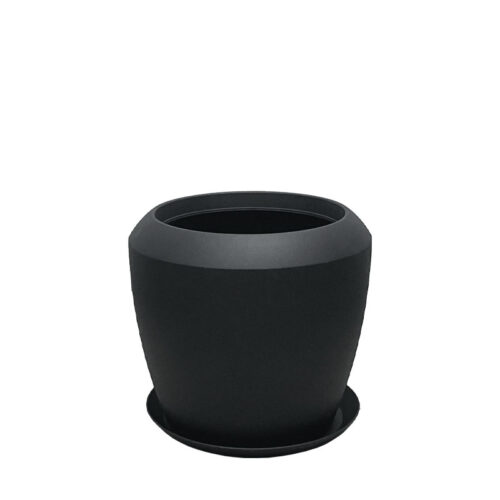 06-10017-S Polyresin κασπω με πιατο μαυρο ανθρακι πομπε μικρο - φ33.5x30.5cm